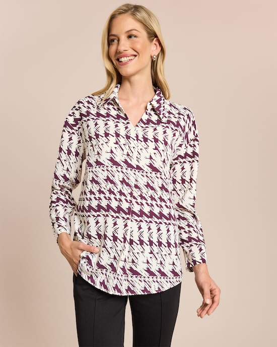 Produktabbildung für Bluse Hemdkragen, Hahnentritt