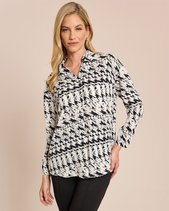 Produktabbildung für Bluse Hemdkragen, Hahnentritt