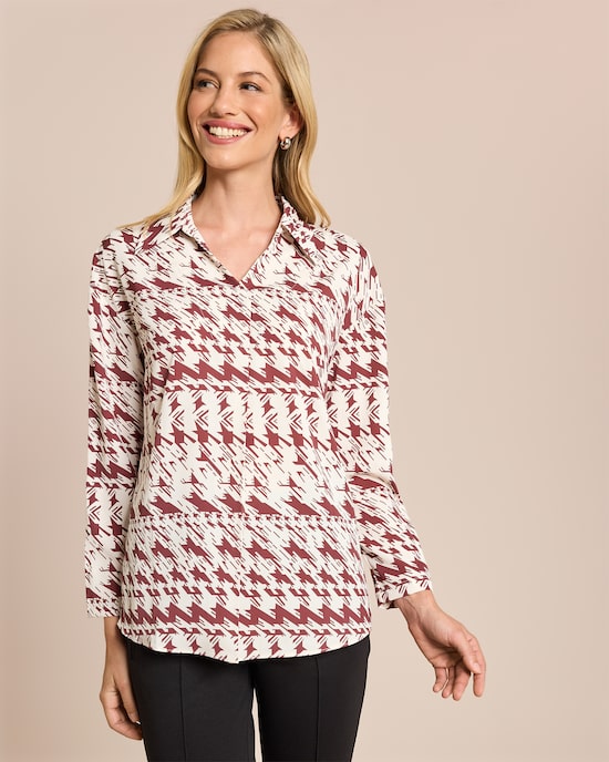 Produktabbildung für Bluse Hemdkragen, Hahnentritt
