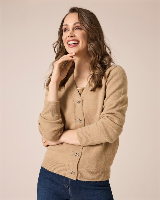 Produktabbildung für Cardigan mit Schleifenknöpfen