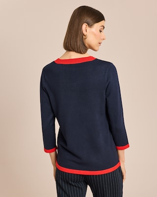Produktabbildung 4 für Pullover Color-Blocking mit V-Ausschnitt