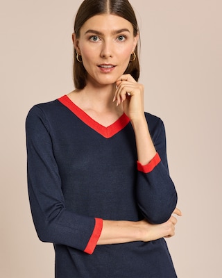Produktabbildung 5 für Pullover Color-Blocking mit V-Ausschnitt