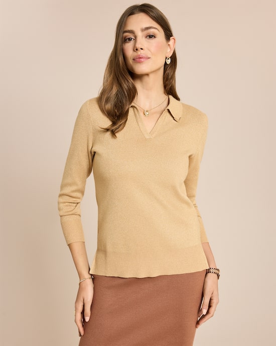 Produktabbildung für Pullover mit Kragen und Glanzgarn