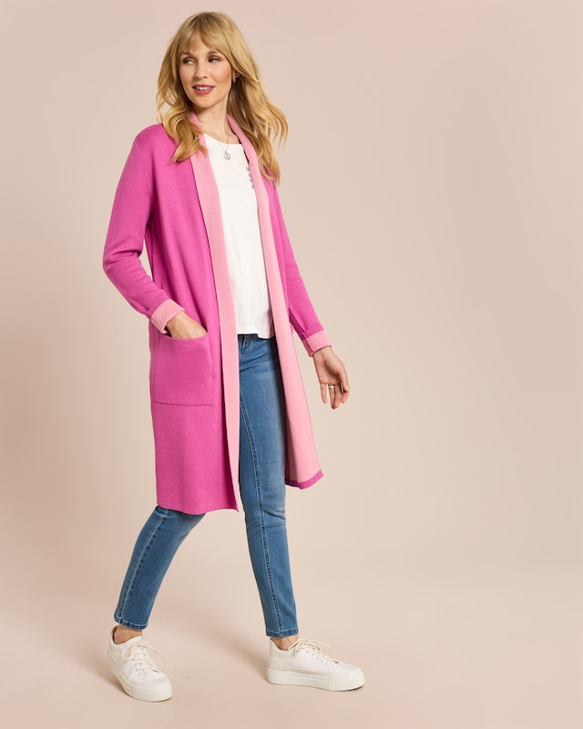 Jana Ina Cardigan mit Double-Colour Strickjacke für Damen HSE