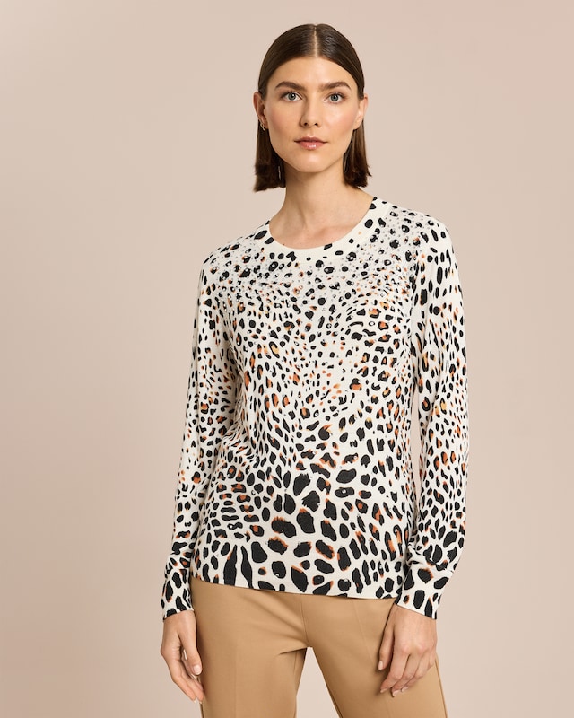 Leopullover mit Strass