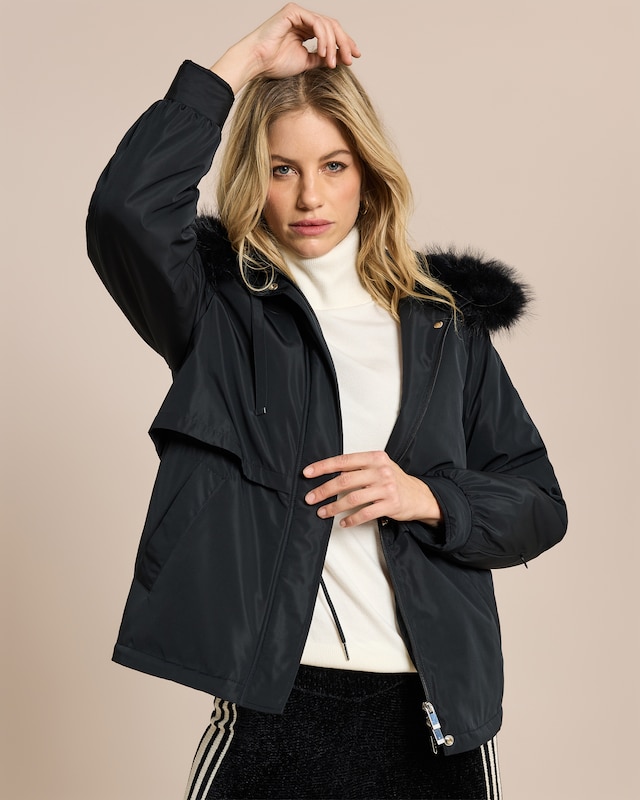 Outdoor Jacke mit Webpelz