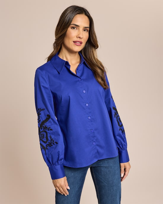 Produktabbildung für Bluse mit Stickerei