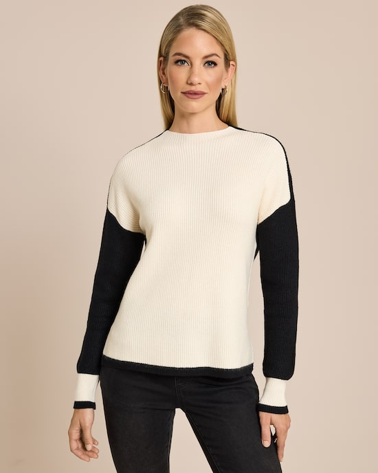 Produktabbildung für Strickpullover im Colorblock