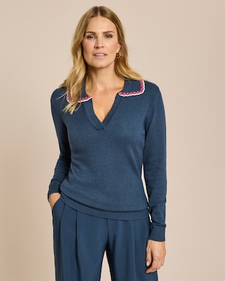 Produktabbildung 1 für Pullover mit Häkelkragen