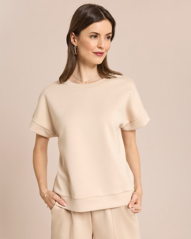 Jersey Shirt mit weiten Ärmeln