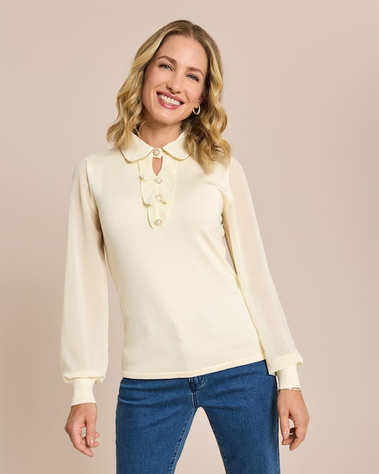 Produktabbildung für Pullover mit Rüsche