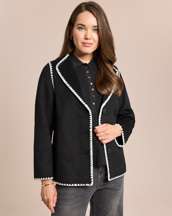 Produktabbildung für Wolljacke mit Zierstich