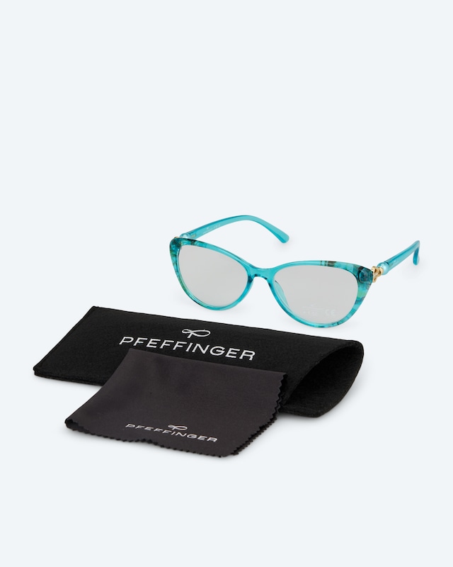 Lesebrille mit Perle mit Blumendeko