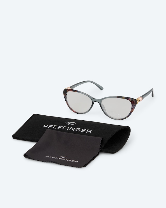 Lesebrille mit Perle mit Blumendeko