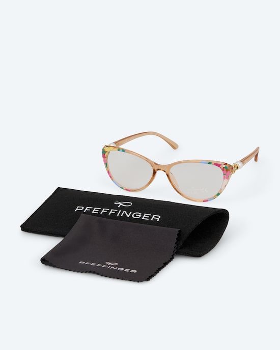 Produktabbildung für Lesebrille mit Perle mit Blumendeko