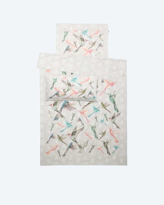 Produktabbildung für Premium Satin Wendebettwäsche "Kolibri", 3tlg.