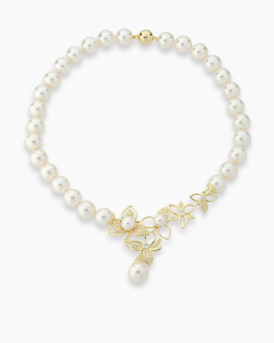 Produktabbildung für Collier mit MK-Perlen und Zirkonia