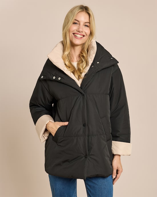 Produktabbildung für Steppjacke mit Doppelkragen