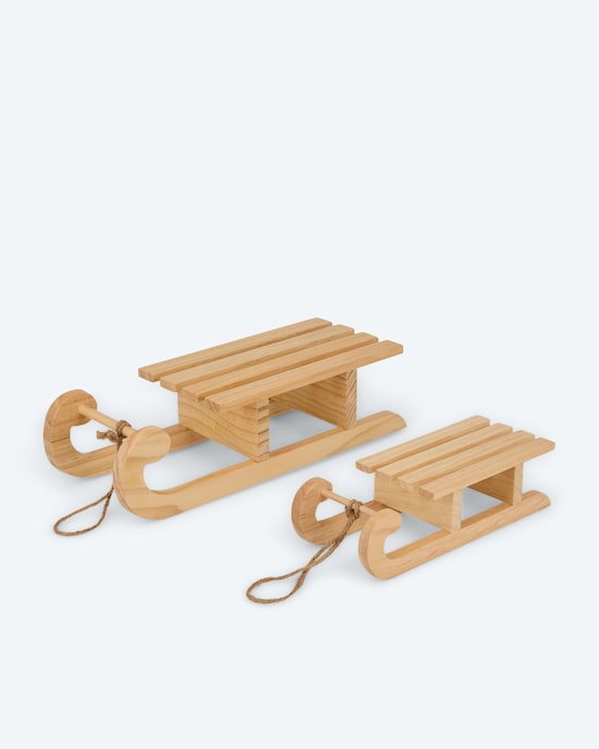 Produktabbildung für 2 Deko-Holzschlitten