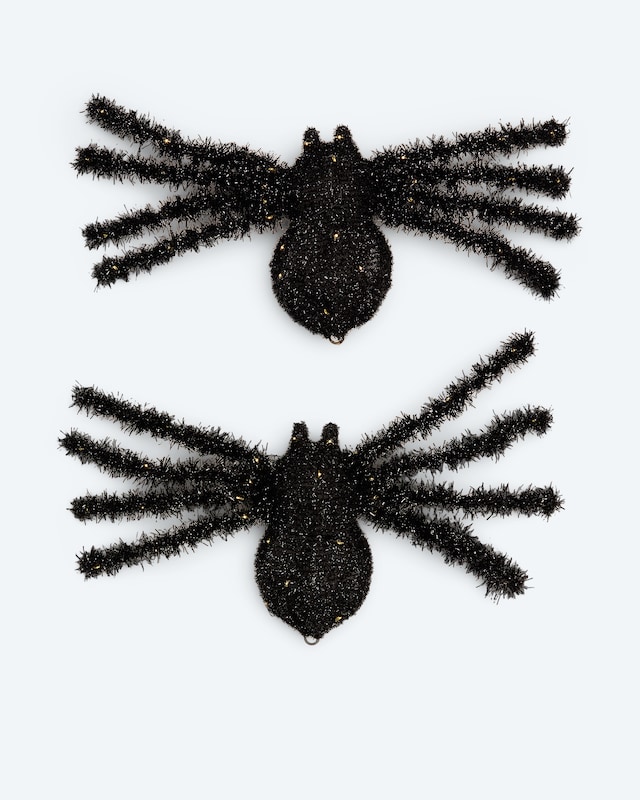2 Halloween LED-Deko-Spinnen