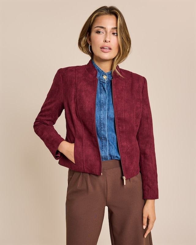 Jacke aus Veloursimitat