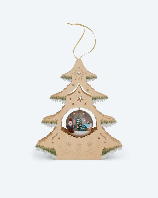 Produktabbildung für LED-Holzbaum mit Wichtel-Kugel