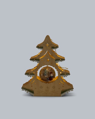 Produktabbildung 2 für LED-Holzbaum mit Wichtel-Kugel