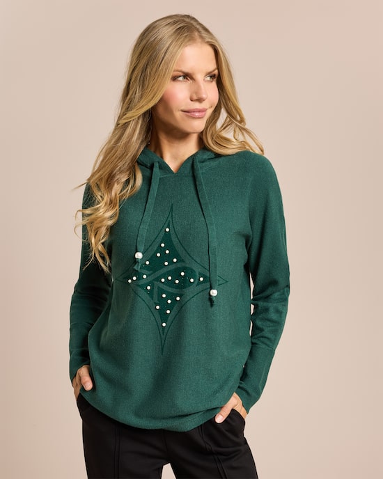 Produktabbildung für Pullover mit Kapuze und Logo
