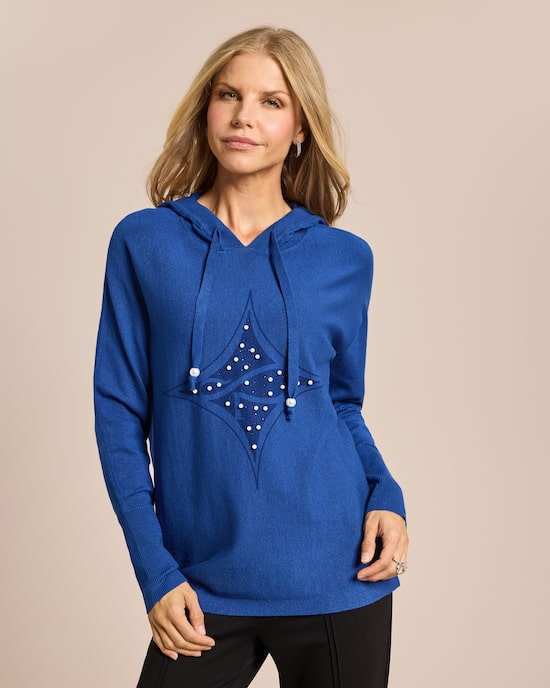 Produktabbildung für Pullover mit Kapuze und Logo