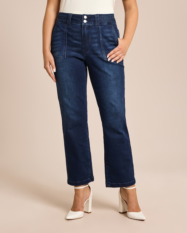 Denim Hose mit Bunddetail