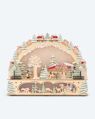 Produktabbildung 1 für LED-Holzschwibbogen "Winterwald"