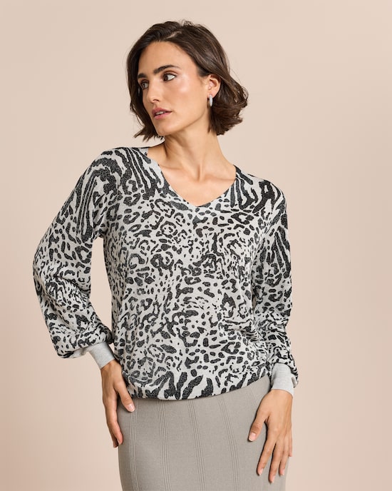 Produktabbildung für Pullover, Leo mit Glanzgarn