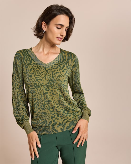 Produktabbildung für Pullover, Leo mit Glanzgarn