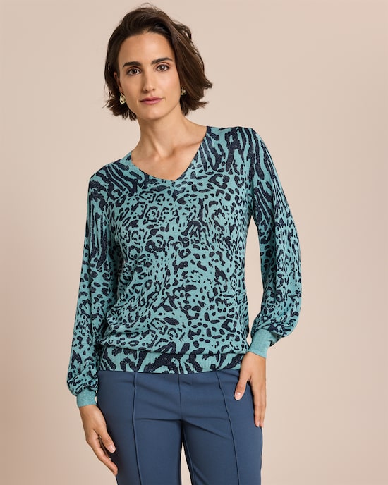 Produktabbildung für Pullover, Leo mit Glanzgarn