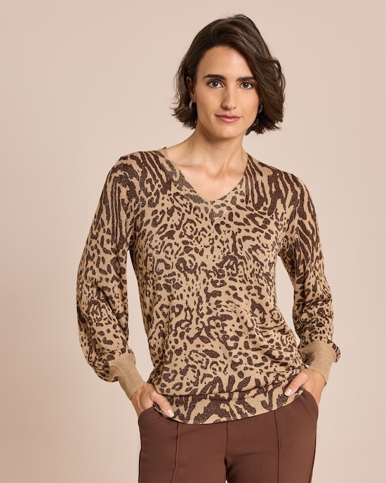 Produktabbildung für Pullover, Leo mit Glanzgarn