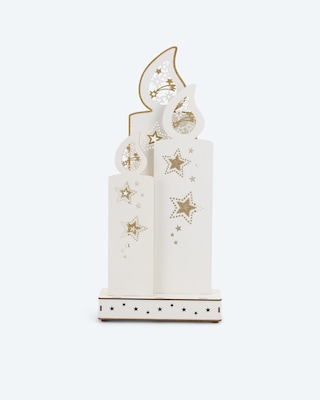 Produktabbildung 2 für LED-Holzdekoration "Glitzerkerze"