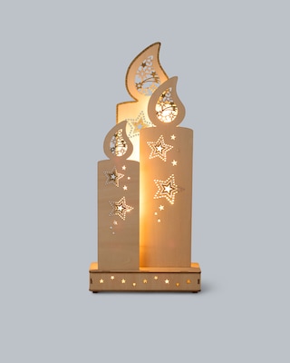 Produktabbildung 5 für LED-Holzdekoration "Glitzerkerze"