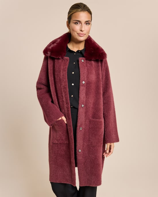 Produktabbildung für Strickmantel mit abnehmbarem Kragen