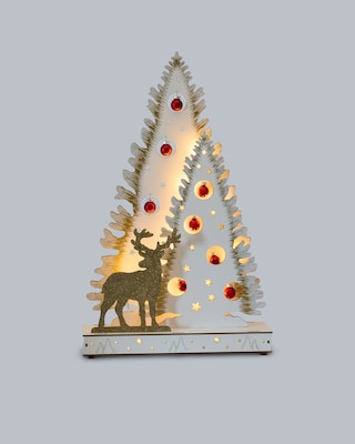 Produktabbildung 2 für LED-Holzdekoration "Glitzerhirsch"