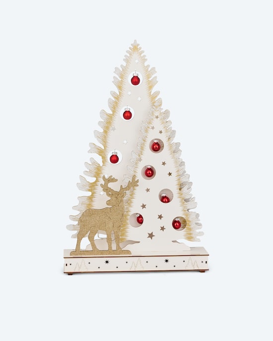 Produktabbildung für LED-Holzdekoration "Glitzerhirsch"