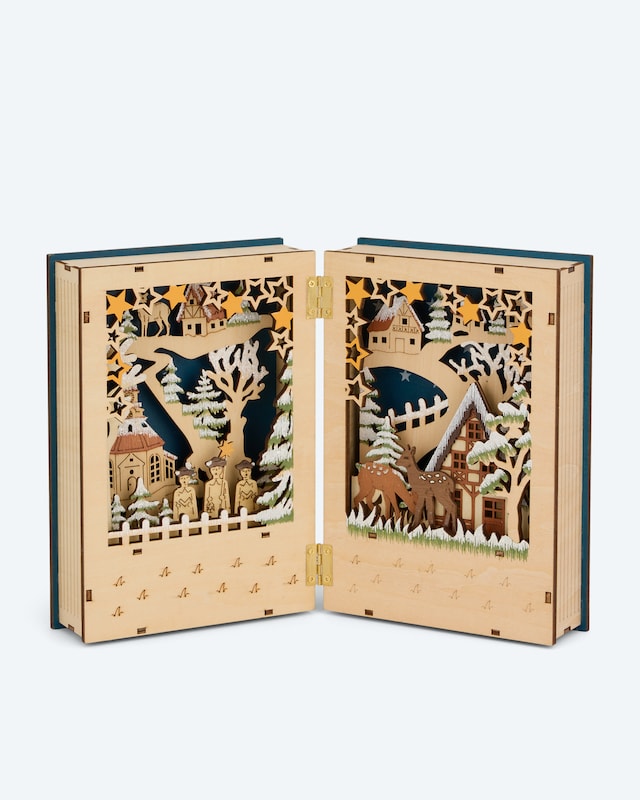 LED-Holzdekoration "Weihnachtsbuch"