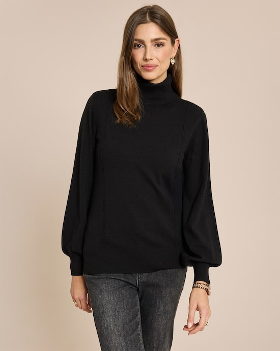 Produktabbildung für Rollkragenpullover mit Piping