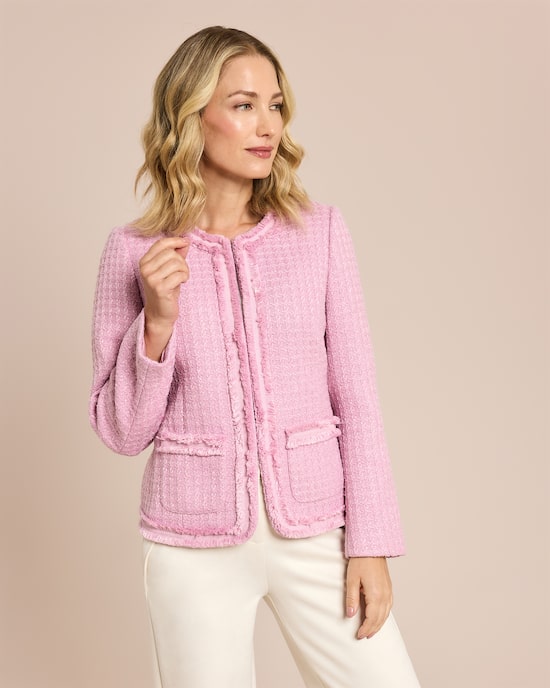 Produktabbildung für Blazer Boucleoptik mit Fransen