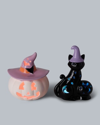 Produktabbildung 3 für LED-Halloween-Set Katze und Kürbis