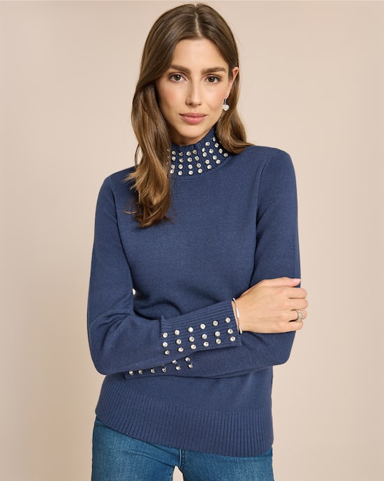 Produktabbildung für Pullover mit Strassverzierung