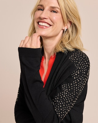 Produktabbildung 5 für Longcardigan mit Nietenbesatz