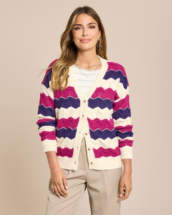 Produktabbildung für Cardigan mit welligen Streifen