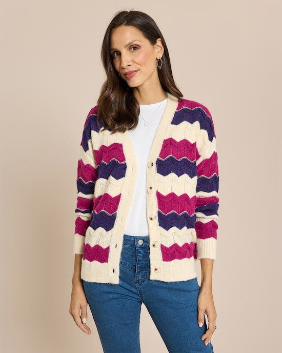 Produktabbildung für Cardigan mit welligen Streifen