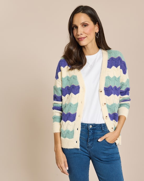 Produktabbildung für Cardigan mit welligen Streifen