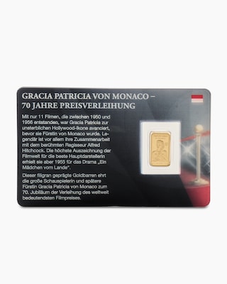Produktabbildung 1 für Goldbarren Grace Kelly 70 J. Preisverleihung